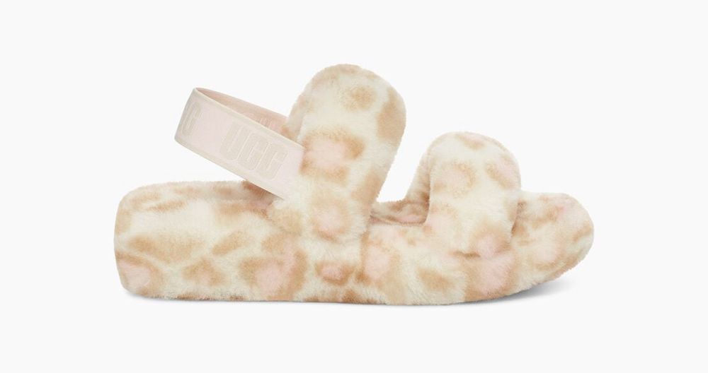 Ugg Slipper Womens - Ugg Oh Yeah Her Print White - 240QNHWCV